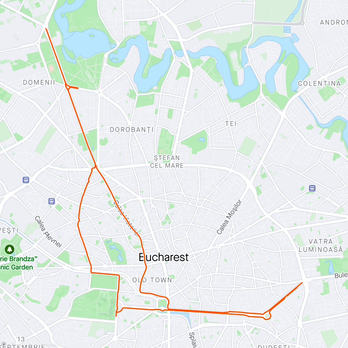 Map of the activity, Bucharest International Half Marathon