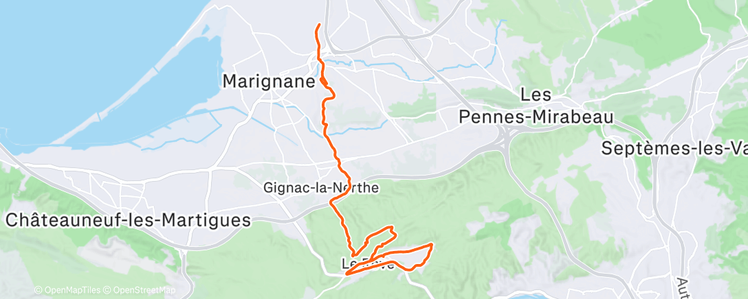 Map of the activity, Evening Run