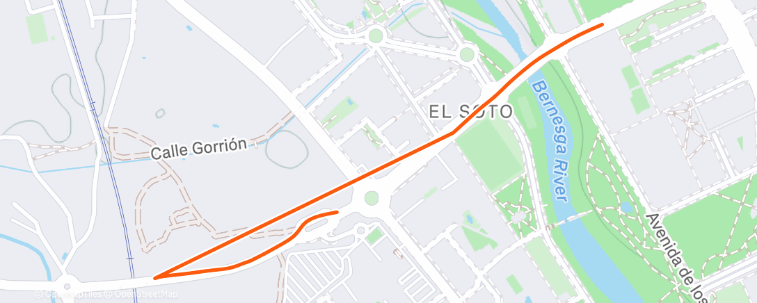 Map of the activity, recorrido de San Andrés del Rabanedo a León