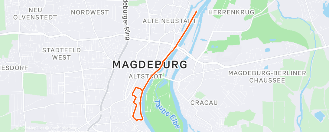 Map of the activity, Lauf am Nachmittag