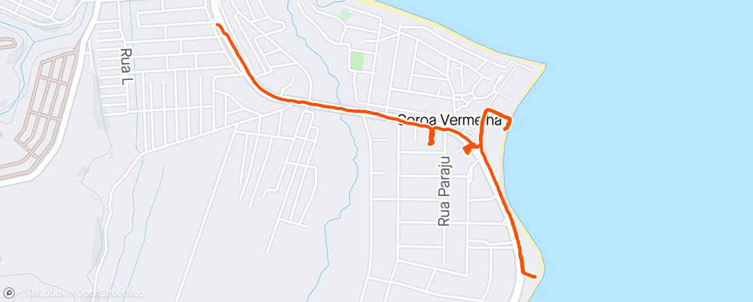 Map of the activity, Caminhada vespertina