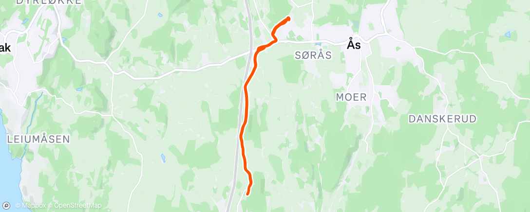 Map of the activity, Afternoon Run