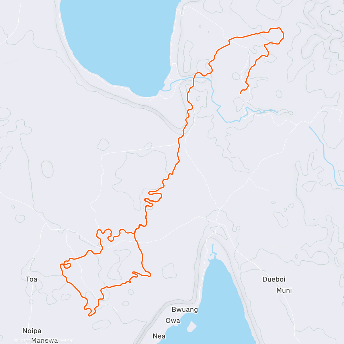 Map of the activity, Zwift - Country to Coastal in Makuri Islands