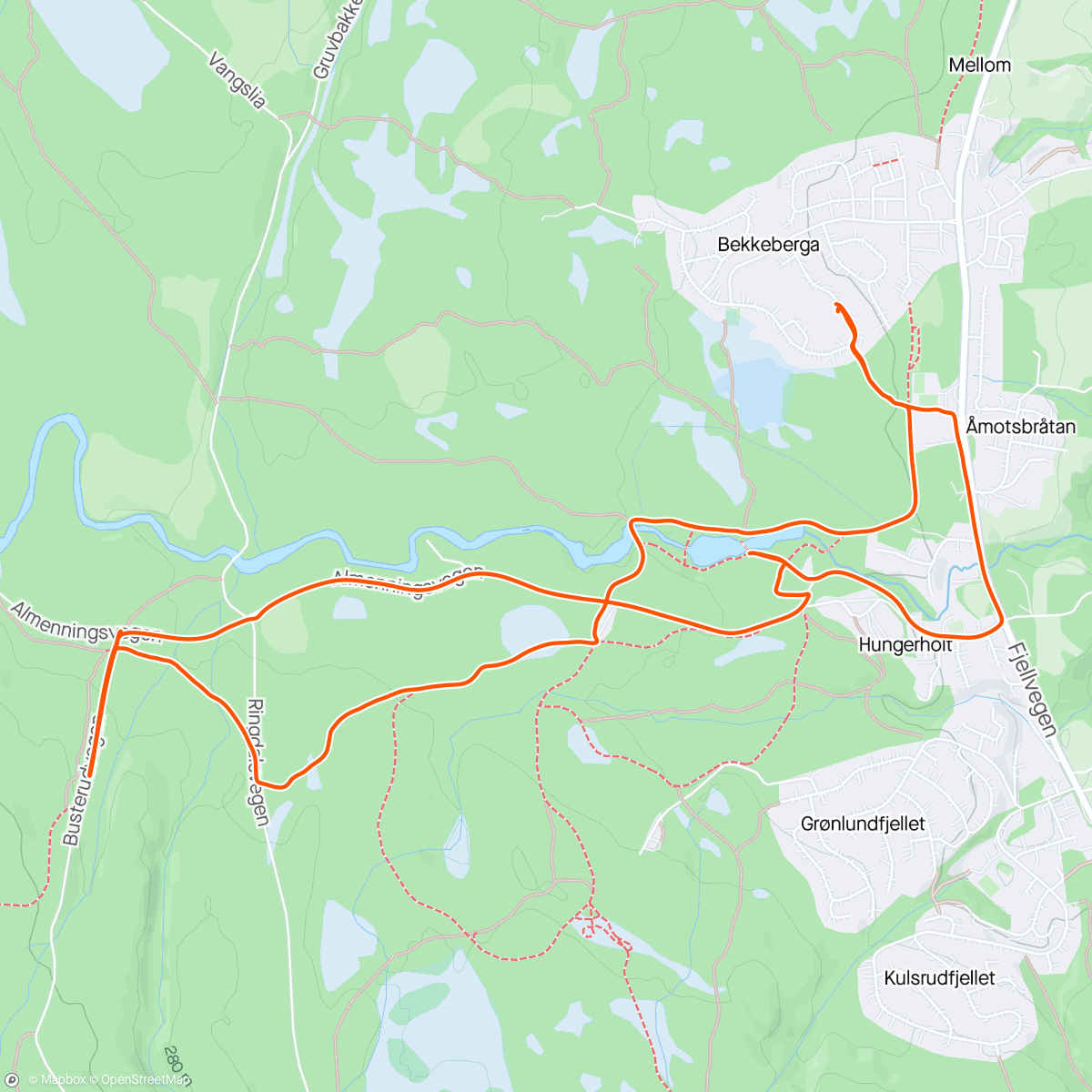 Map of the activity, Hundetrening med Mata