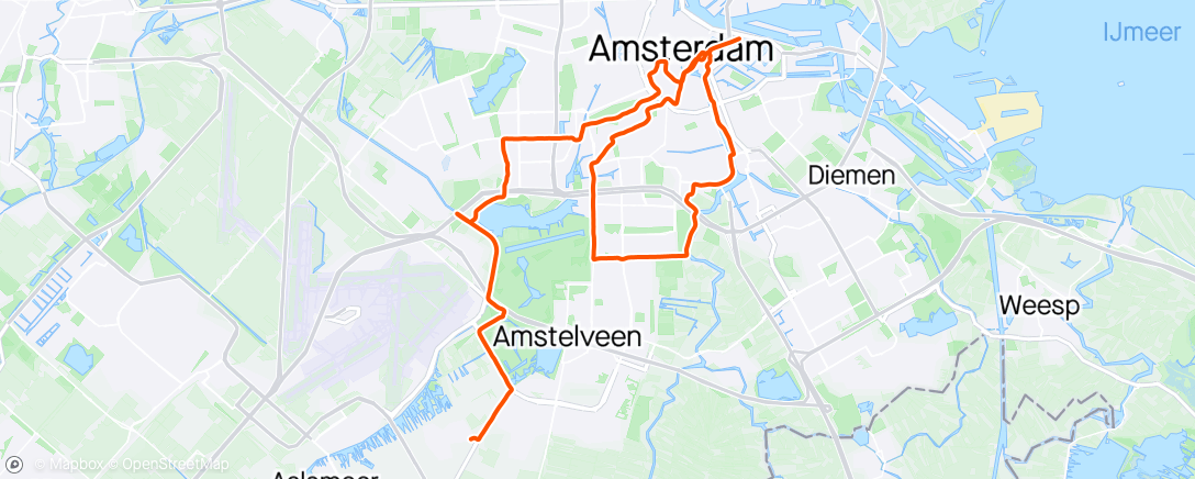 Map of the activity, Nieuw fietspakje, korte route met Mijntje
