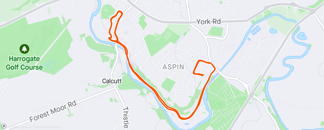 Map of the activity, Castle Ings: x8 Hill Repeats