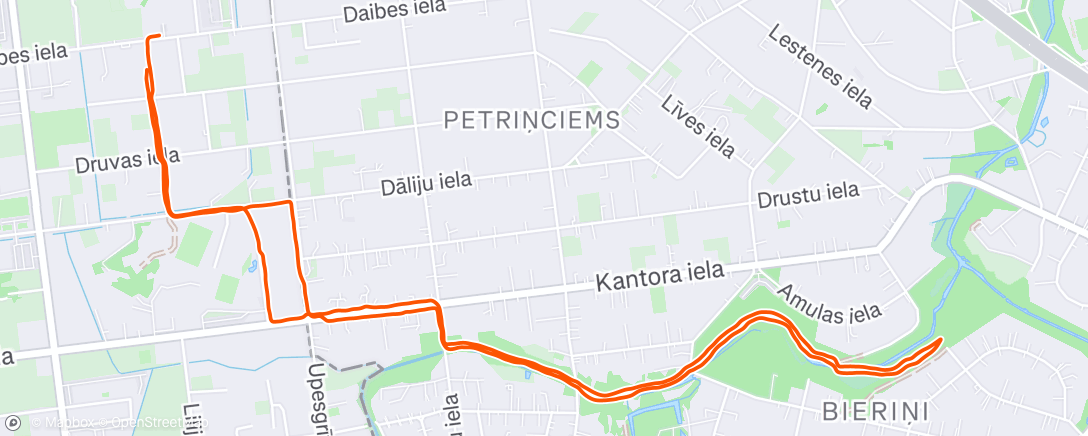 Map of the activity, Morning Run
