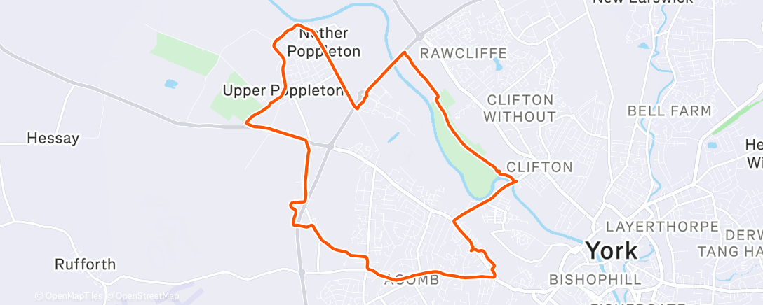 Map of the activity, Afternoon Run