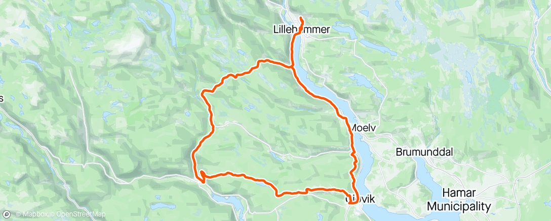Map of the activity, Nasjonalromantisk tur med ymse drag
