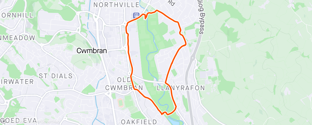 Map of the activity, Evening Run