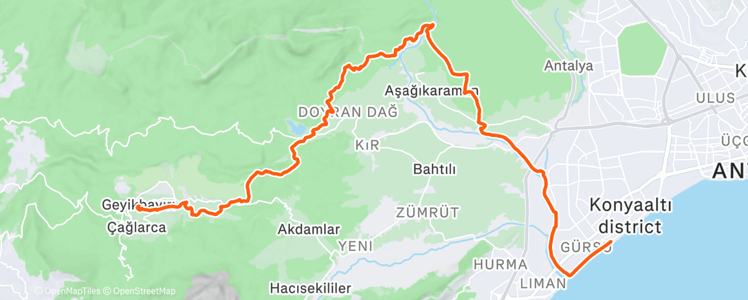 Map of the activity, Antalya Ultra 33K 🥇