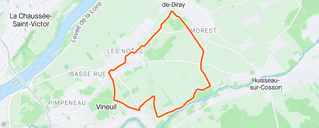 Mapa de la actividad, Vineuil course du jeudi midi