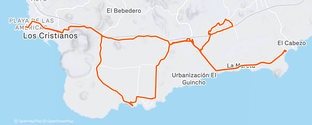 Map of the activity, Pedalata mattutina