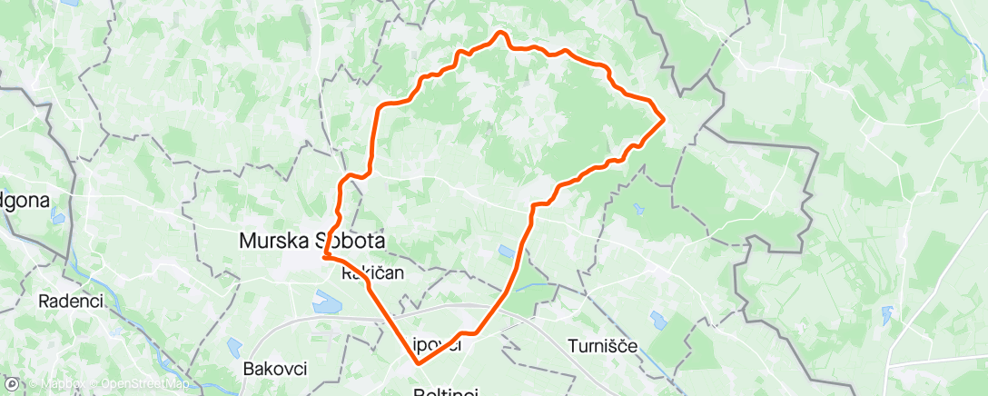 Map of the activity, Četrtkov špicycling