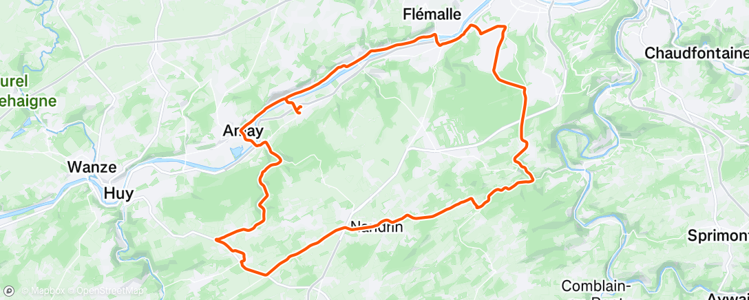 Map of the activity, Sortie vélo le matin