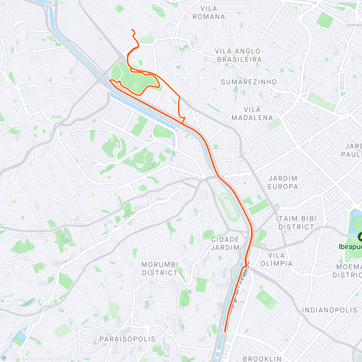 Karte der Aktivität „Ciclo Rio Pinheiros”