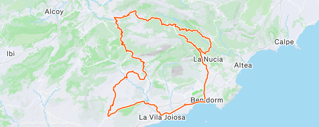 Map of the activity, Bicicleta por la mañana