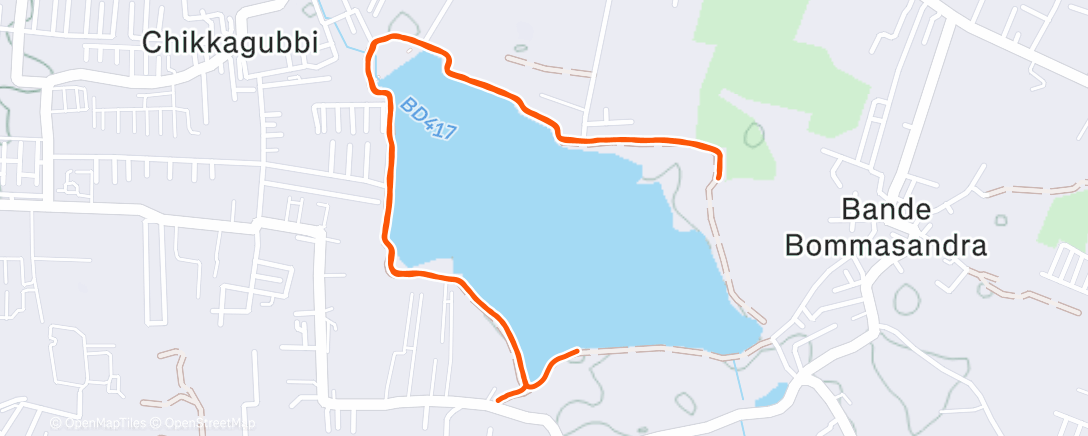 Map of the activity, Evening Run