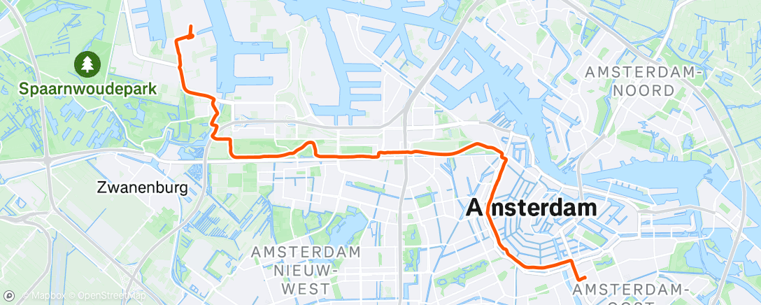 Map of the activity, Evening Ride