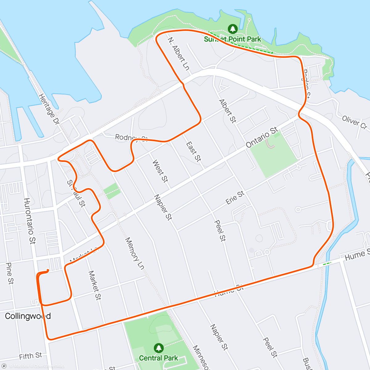 Mapa da atividade, Cwood Loop - 28 April 2024/Collingwood, Canada 🌧
