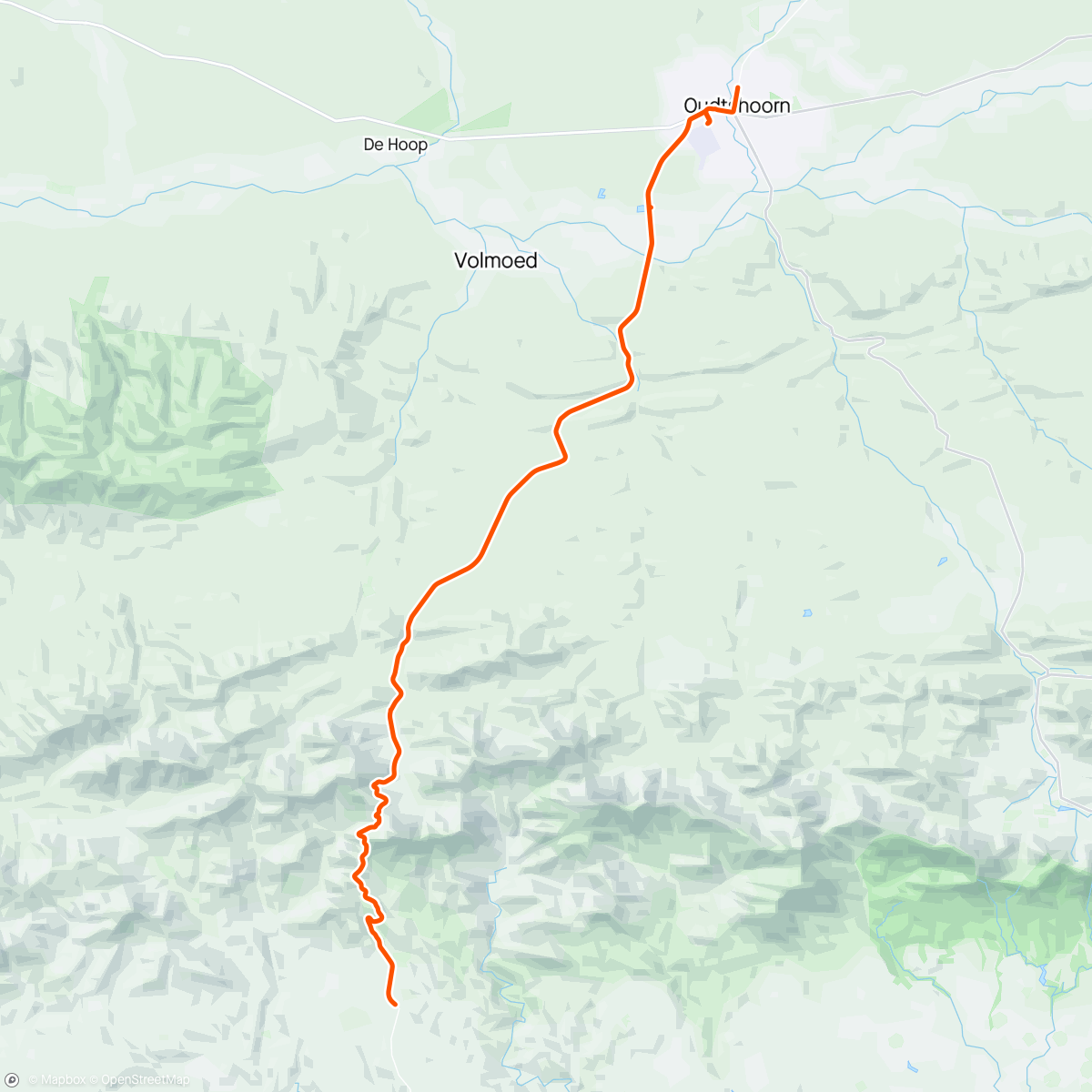 Map of the activity, Oudtshoorn & Robinson pass