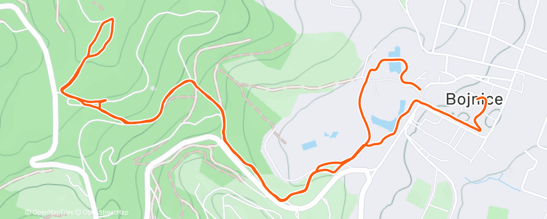 Map of the activity, Bojnice Walk with Beth