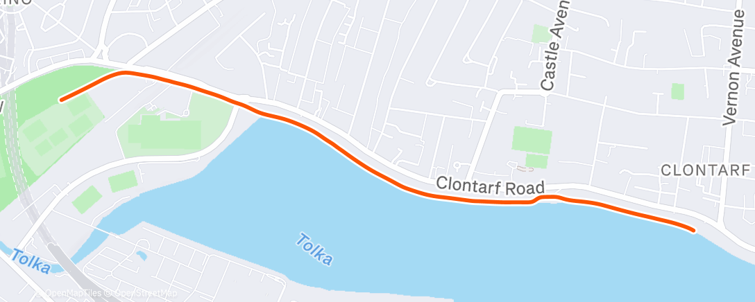 Map of the activity, Afternoon Run