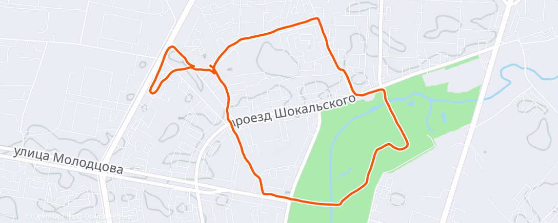 Map of the activity, Дневной забег