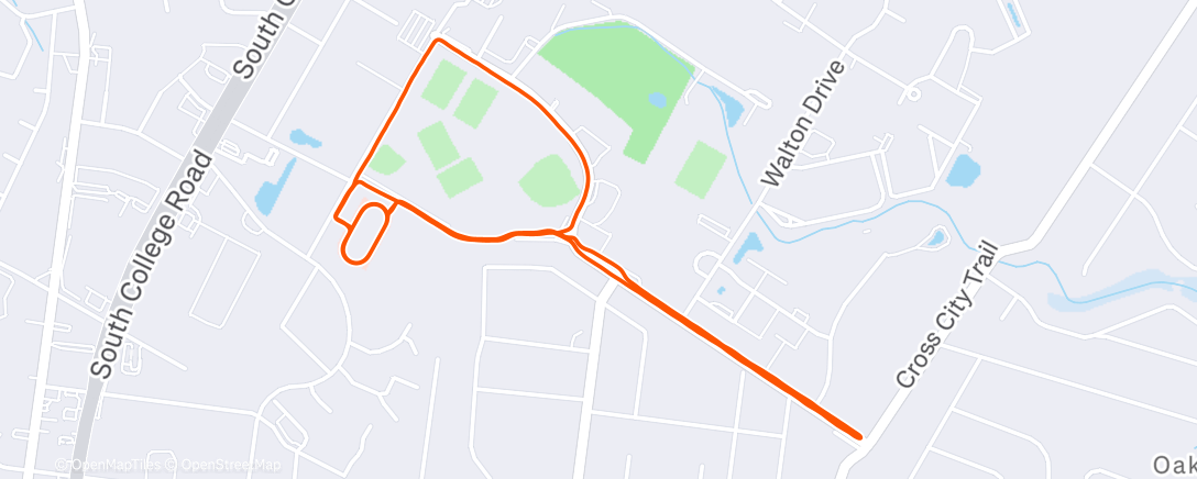 Map of the activity, Evening Run