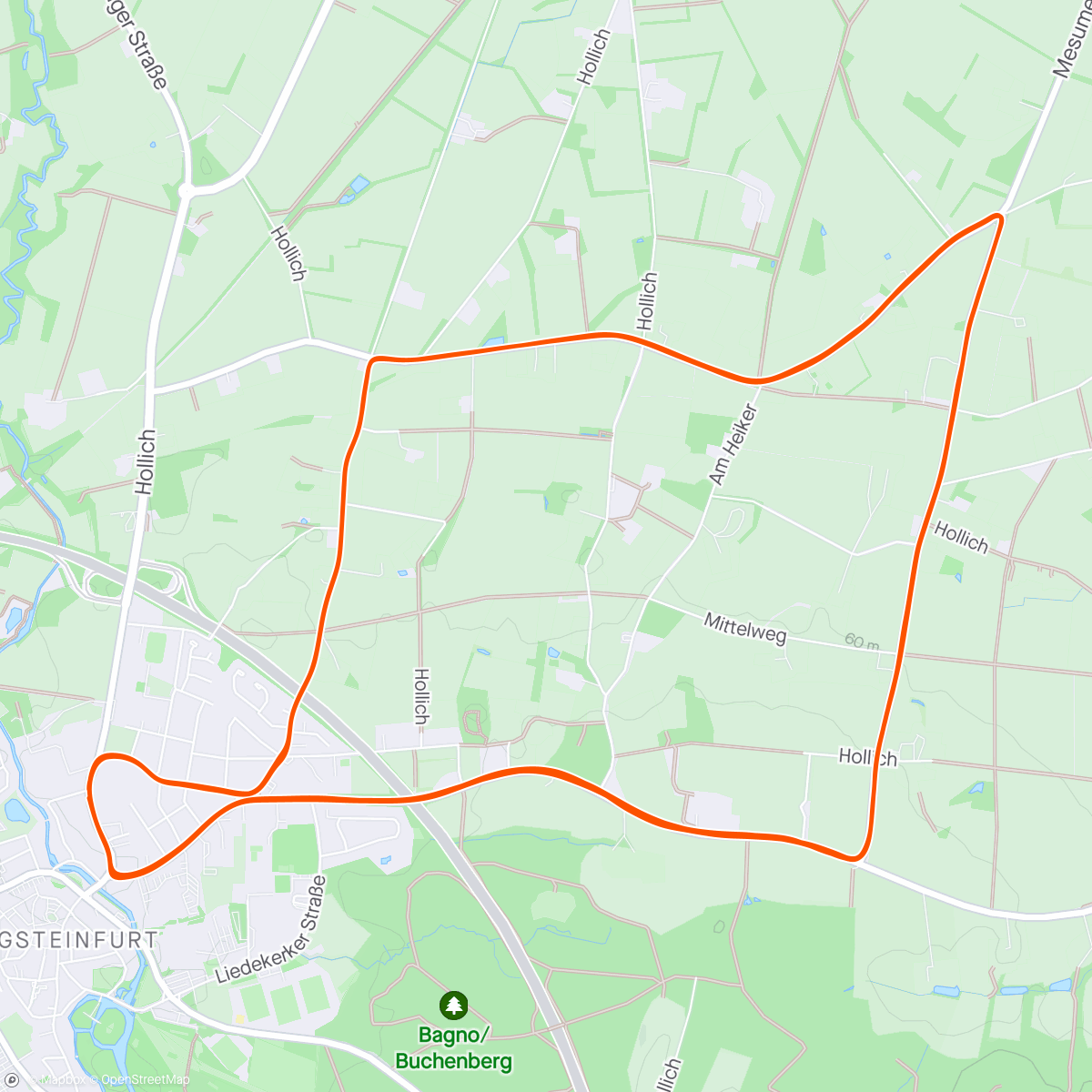 Map of the activity, 240414 Rund um Steinfurt