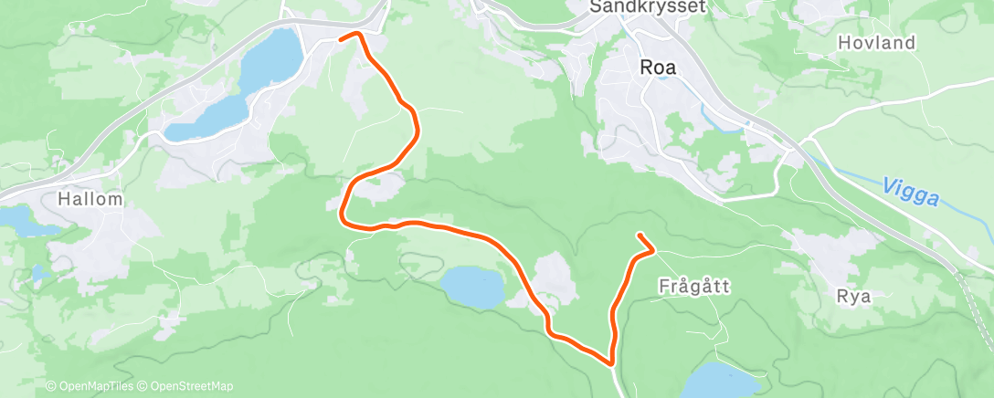 Map of the activity, Afternoon Run