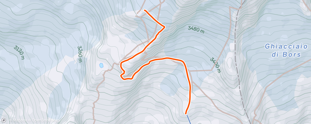 Map of the activity, Sessione di sci alpino pomeridiana