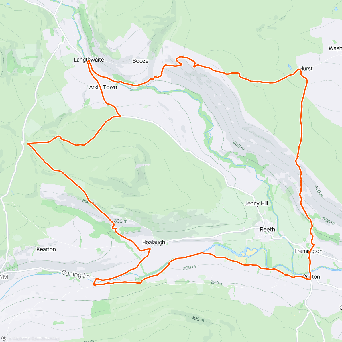 Map of the activity, IntraDriving around the Dales