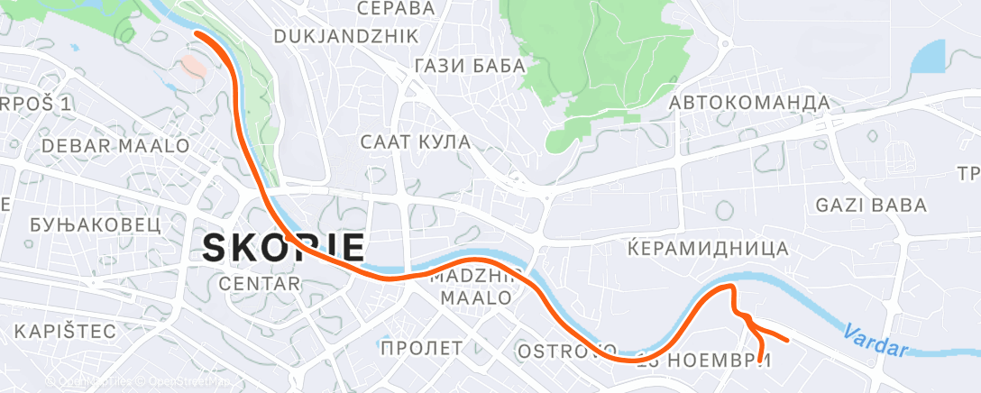Map of the activity, Morning Run