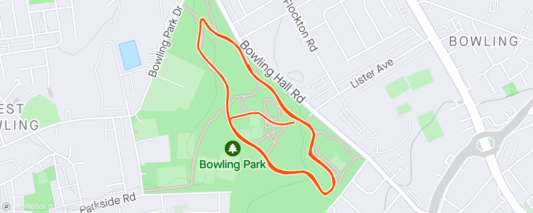 Map of the activity, Bowling Park Parkrun