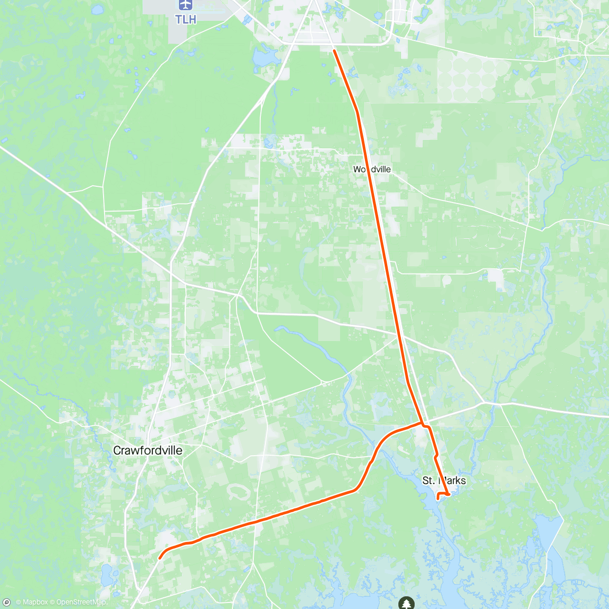 Map of the activity, Unity Riders' Tallahassee Takeover