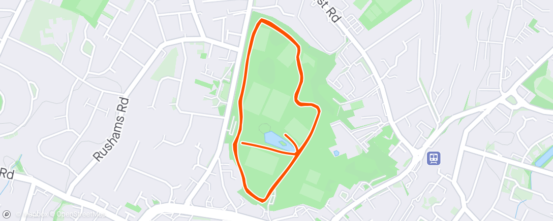 Mapa da atividade, Horsham Parkrun - my first one back at Horsham
