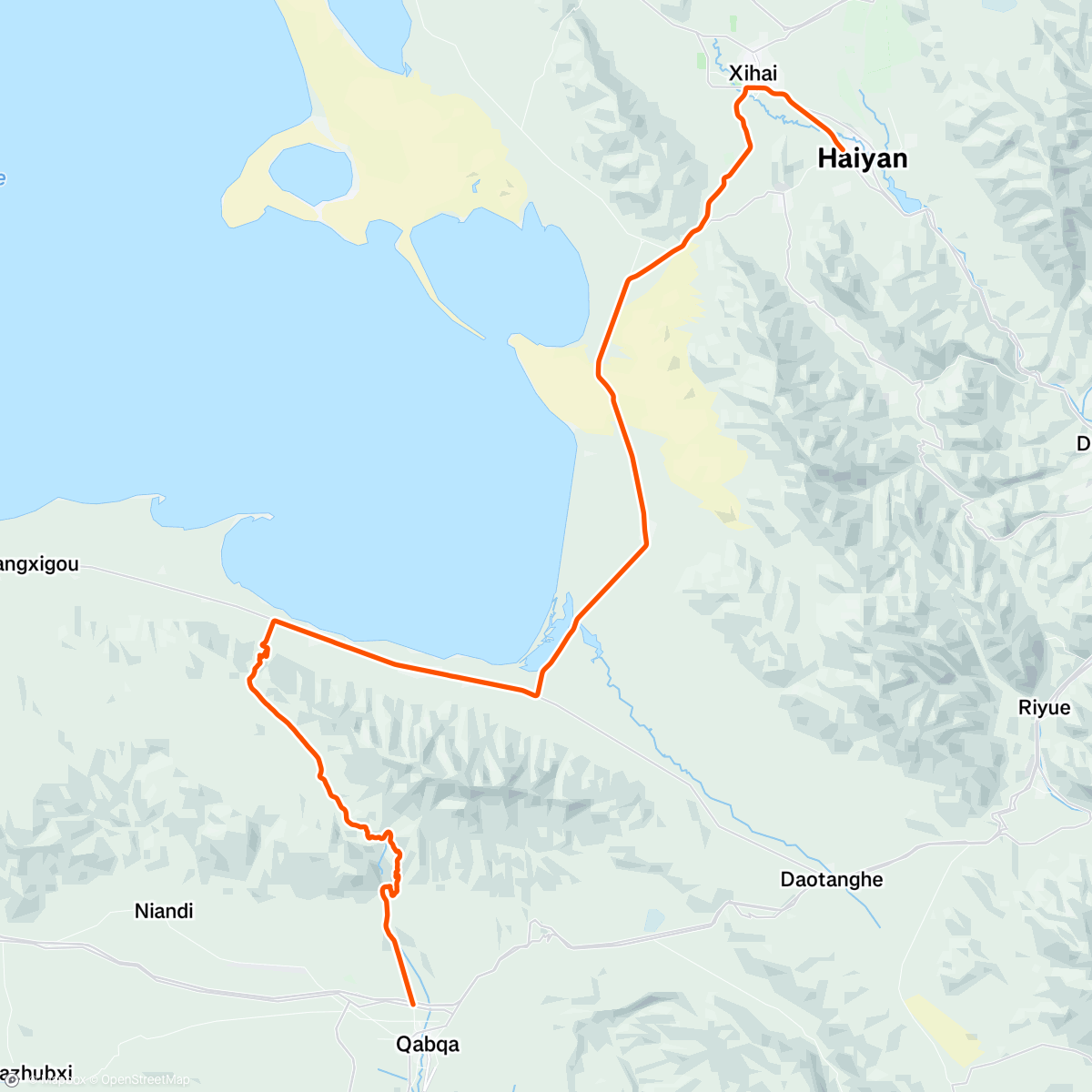 Map of the activity, Stage 7 - Qinghai Lake
