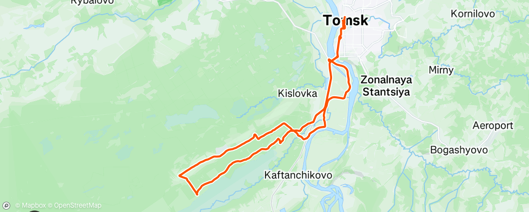 Map of the activity, Evening Ride