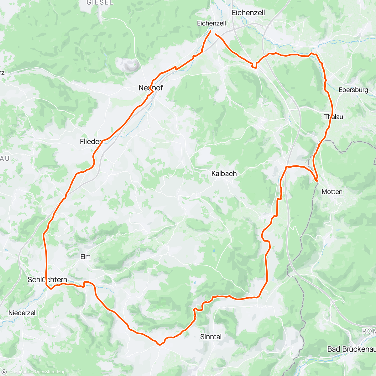 Map of the activity, Über wunderschöne Radwege durchs Sinntal nach Schlüchtern 🚴‍♀️🚴‍♂️