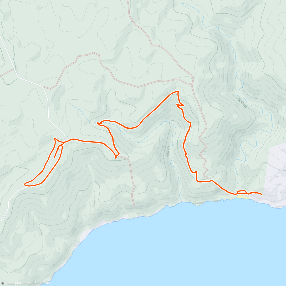 Map of the activity, Run camp - boat harbour beach