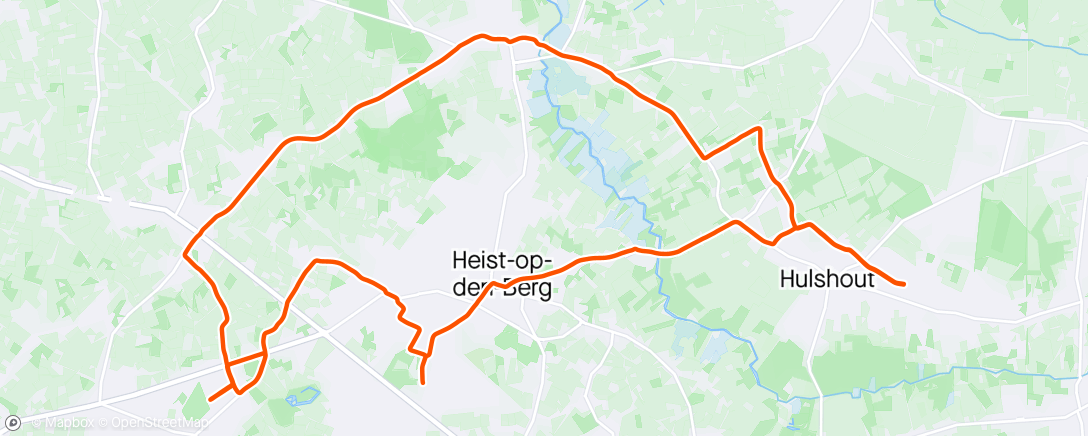 Map of the activity, 2024/04/24 Hulshout, Belgium - 1️⃣ minute 💣 #Hagelslag🧊EnNietVoorOpDenBoterham🥪😜