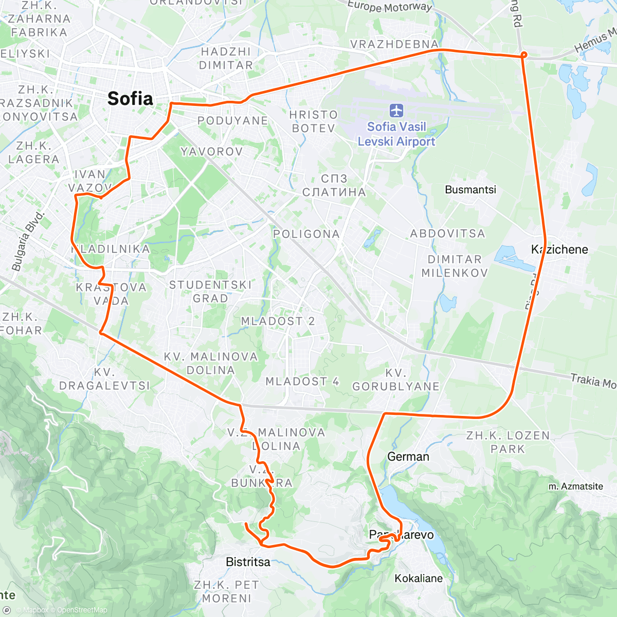 Map of the activity, Бистрица х3 Ride