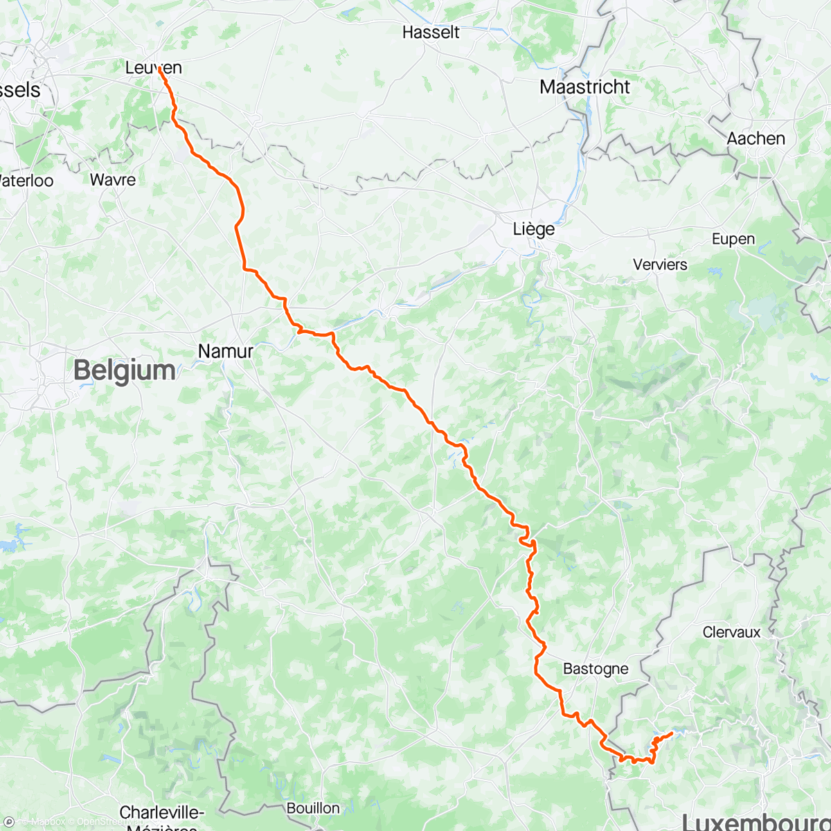 Map of the activity, Esch-sur-sûre naar Leuven