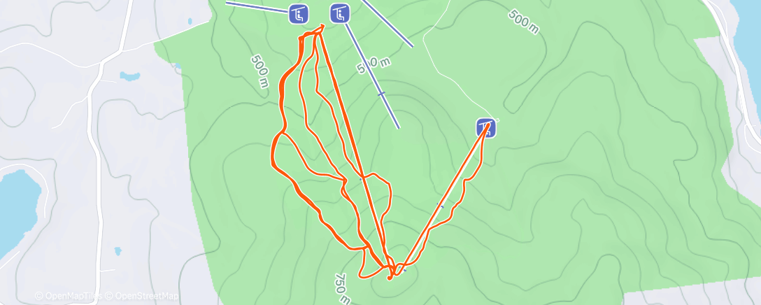 Map of the activity, Sunapee groomers