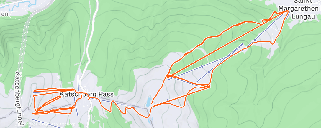 Map of the activity, Skiabfahrt am Morgen