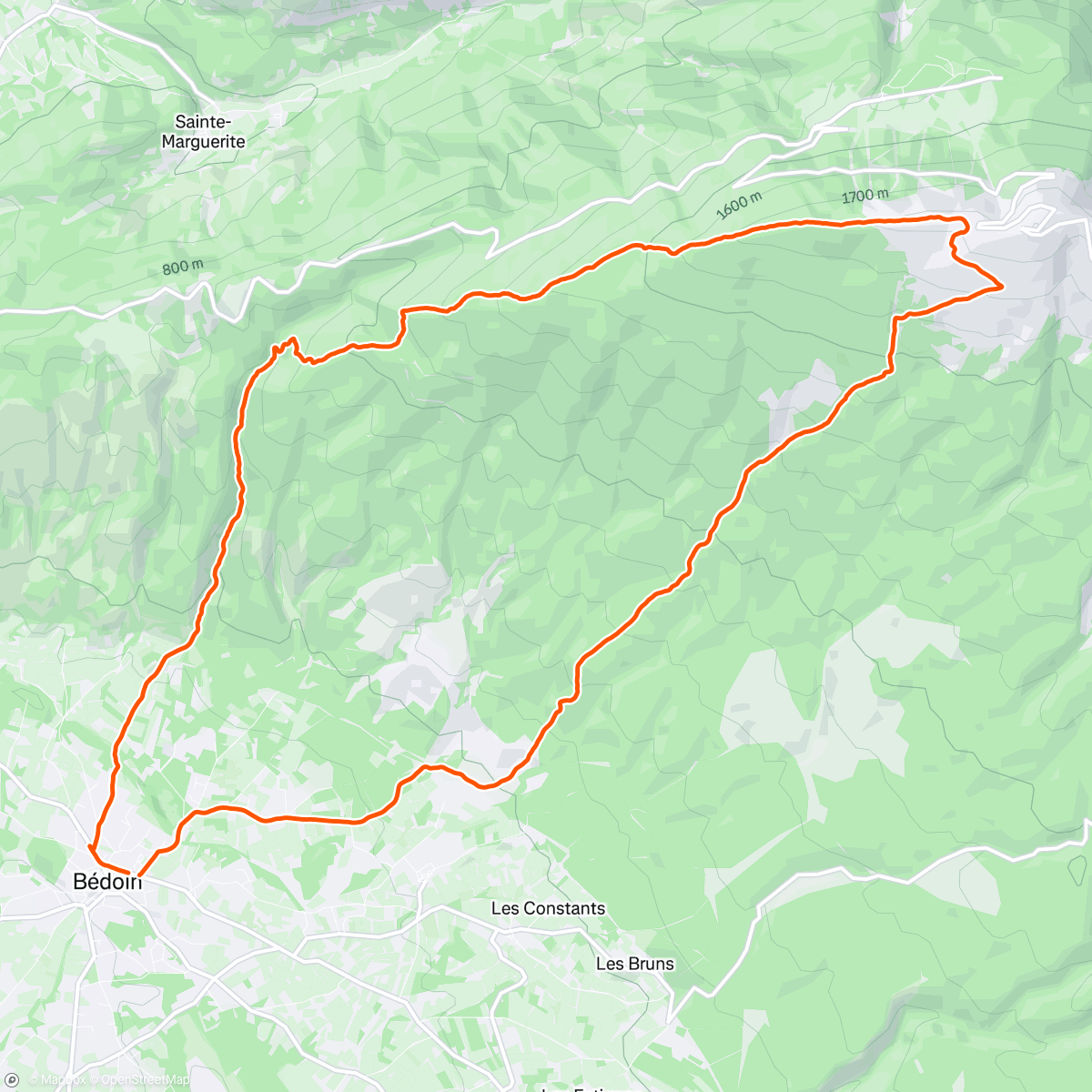 Map of the activity, Ventoux à pattes