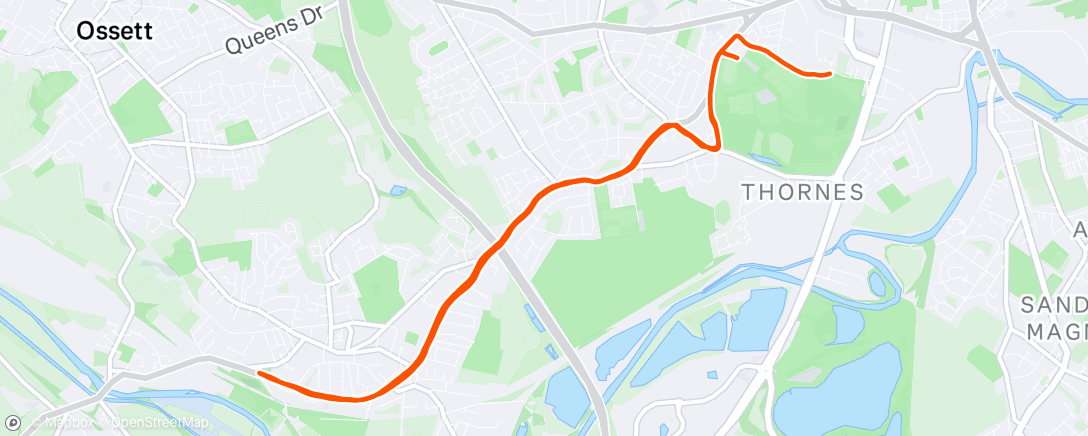 Map of the activity, Wakefield Hospice 10k