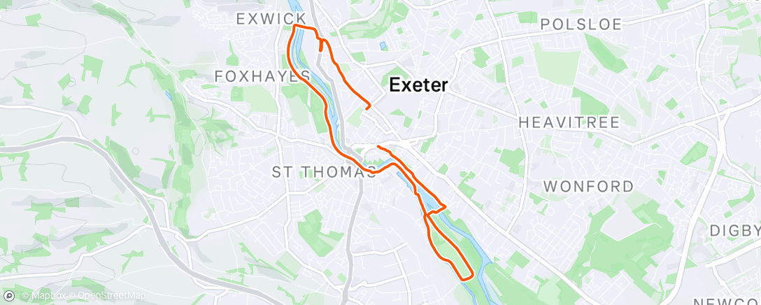 Map of the activity, Rab run Club x Taunton Leisure