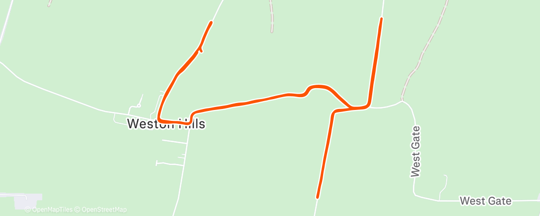 Map of the activity, Afternoon Run